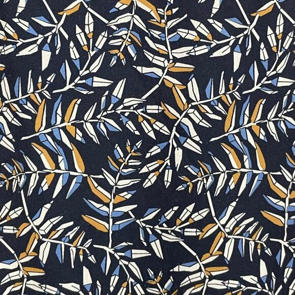 Raw Projek Button Up Shirt XL Blue Brown Palm Leaves Casual Tropical‎ - Picture 10 of 11